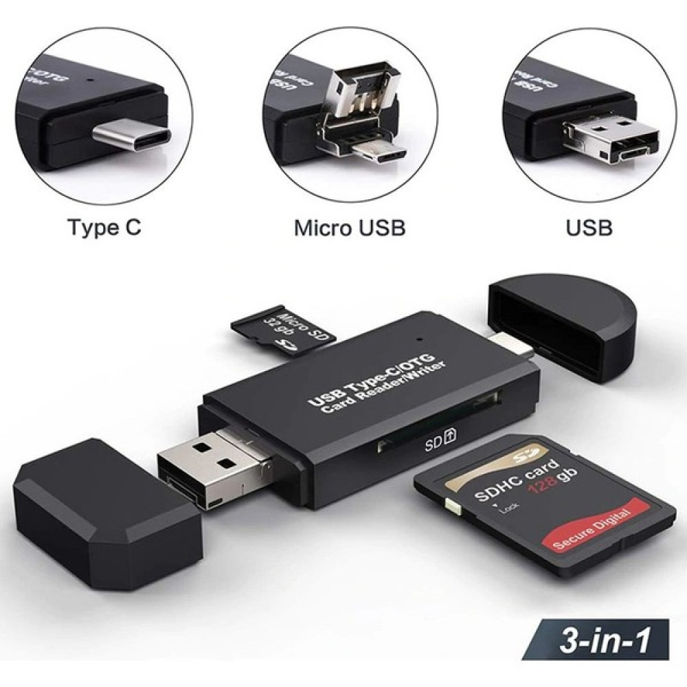 Teenspirit Sd Kart Okuyucu Mikro Sd Tf USB Tip-C Otg Kart Okuyucu Için USB 3.0 Otg Mikro USB Tip-C Kart Okuyucu (Yurt Dışından) Hafıza Kartları Fiyatı