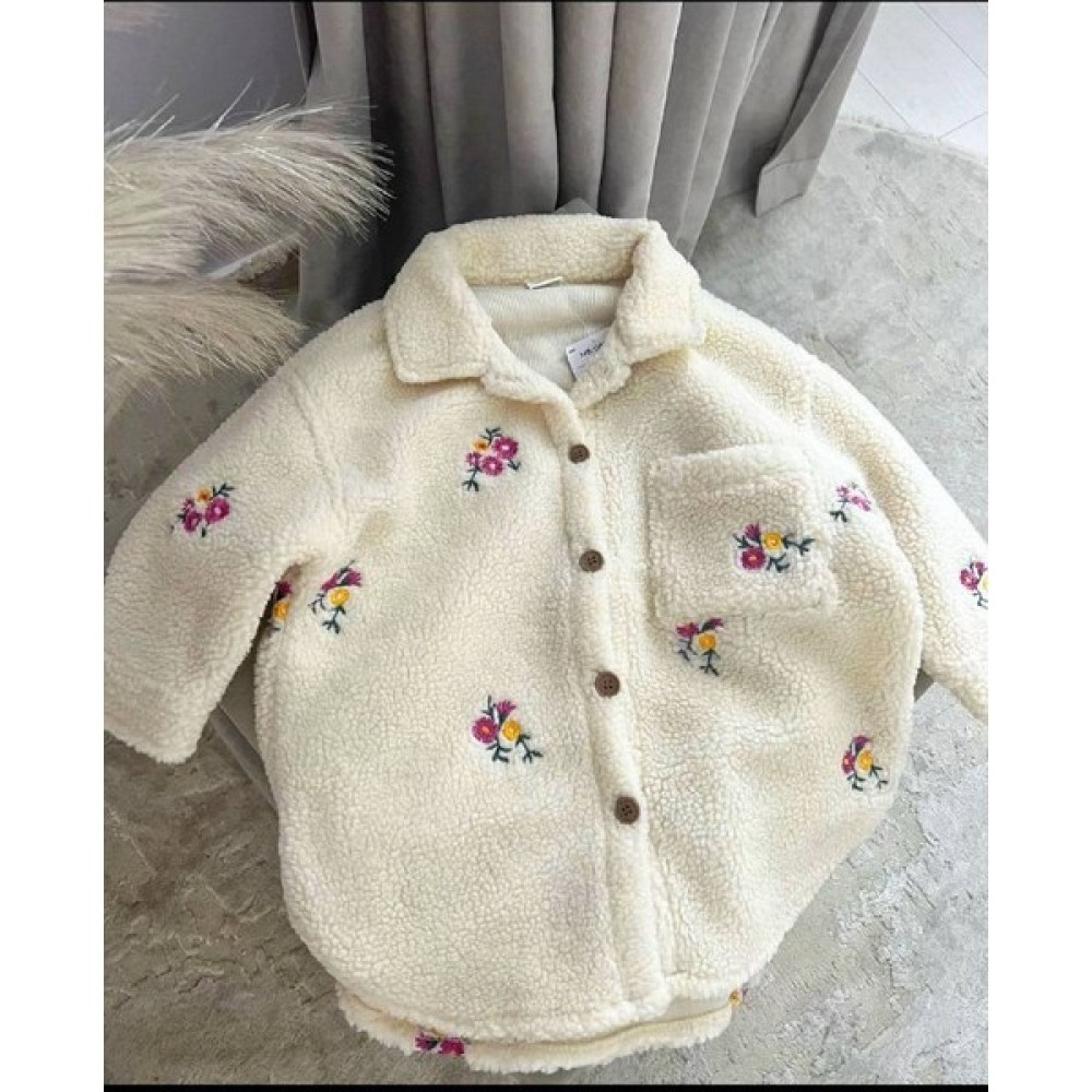 Teeny Weeny Yeni Sezon Kız Çocuk Nakış Işlemeli Peluş Ceket Kız Çocuk Mont Fiyatı