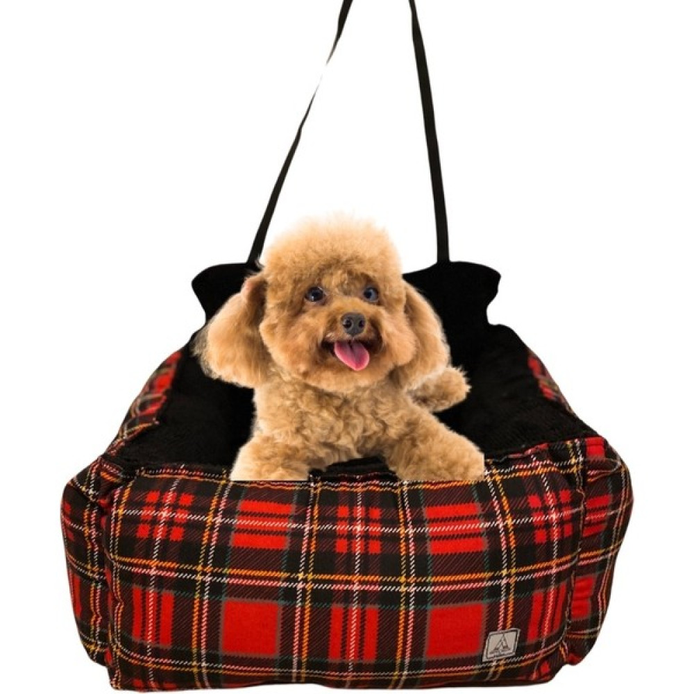 Teepee House Taşınabilir Köpek Oto Araba Koltuğu Kırmızı Ekose - Kırmızı - Siyah - 55 x 55 x 30 cm Evcil Hayvan Ürünleri Fiyatı