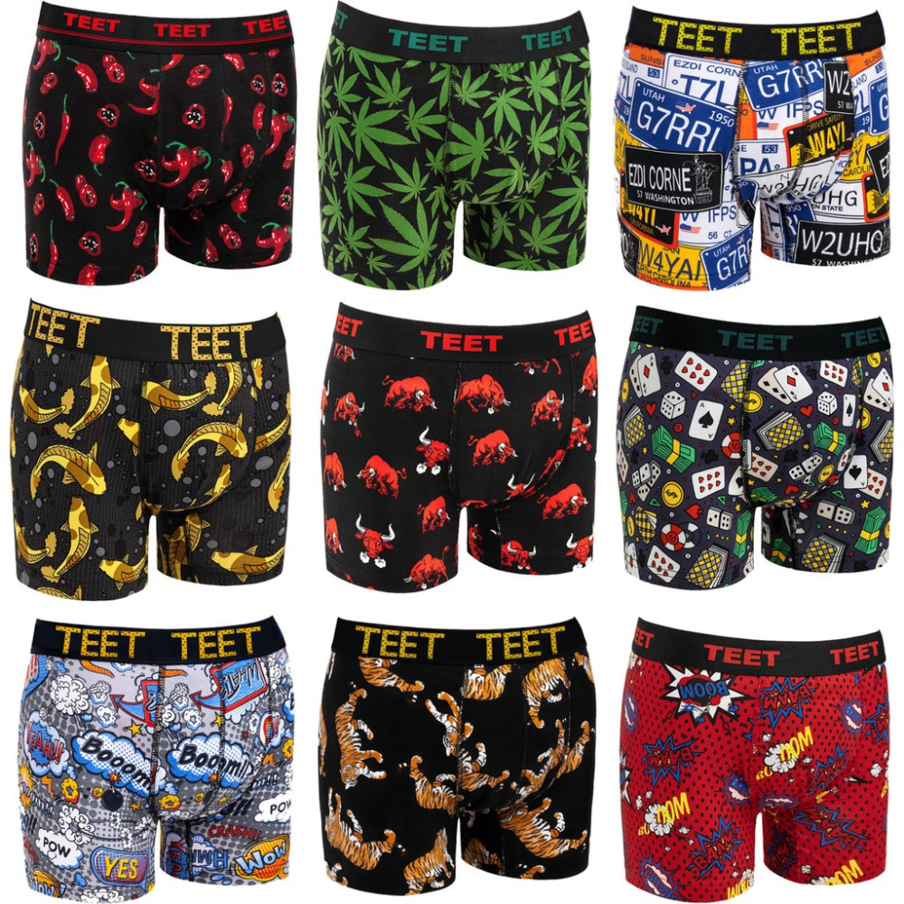 TEET Erkek Boxer Pamuklu Desenli 9'lu Set Erkek Boxer Fiyatı
