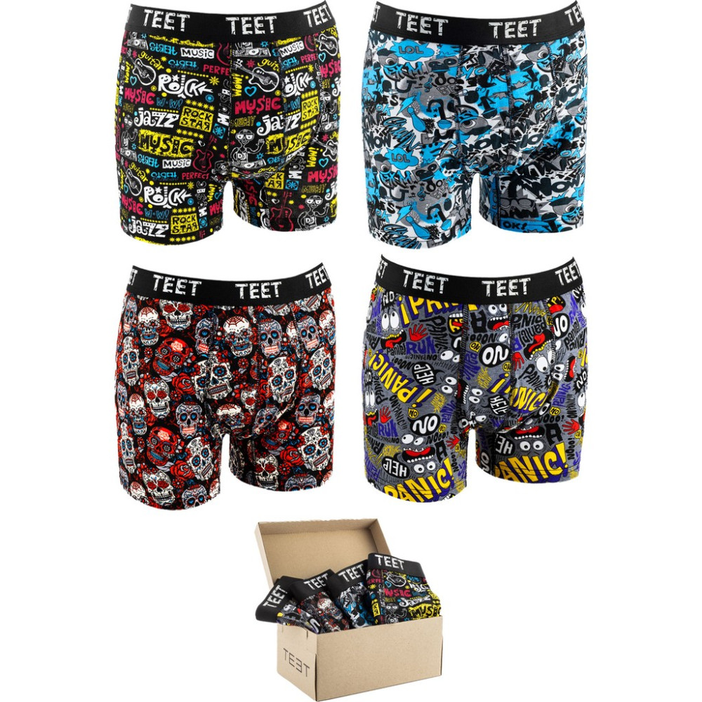 Teet Juan Raul Erkek Boxer Pamuklu Desenli 4'lü Premium Set Erkek Boxer Fiyatı