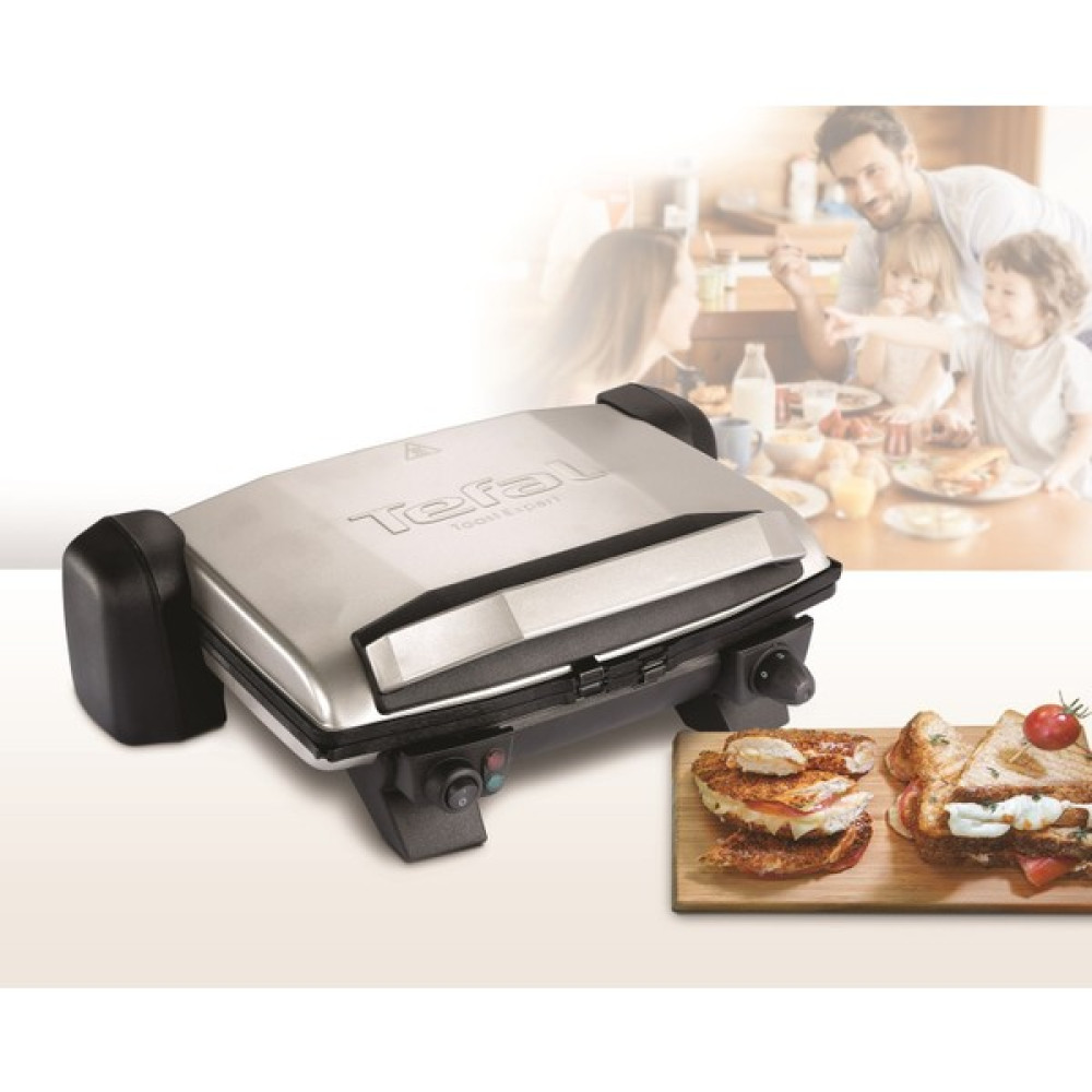 Tefal Döküm Plaka 4 Dilim Kapasiteli 1800 W Izgara Özellikli Çıkartılabilir Plakalı Tost Makinesi, Inox - Gri Tost Makineleri Fiyatı