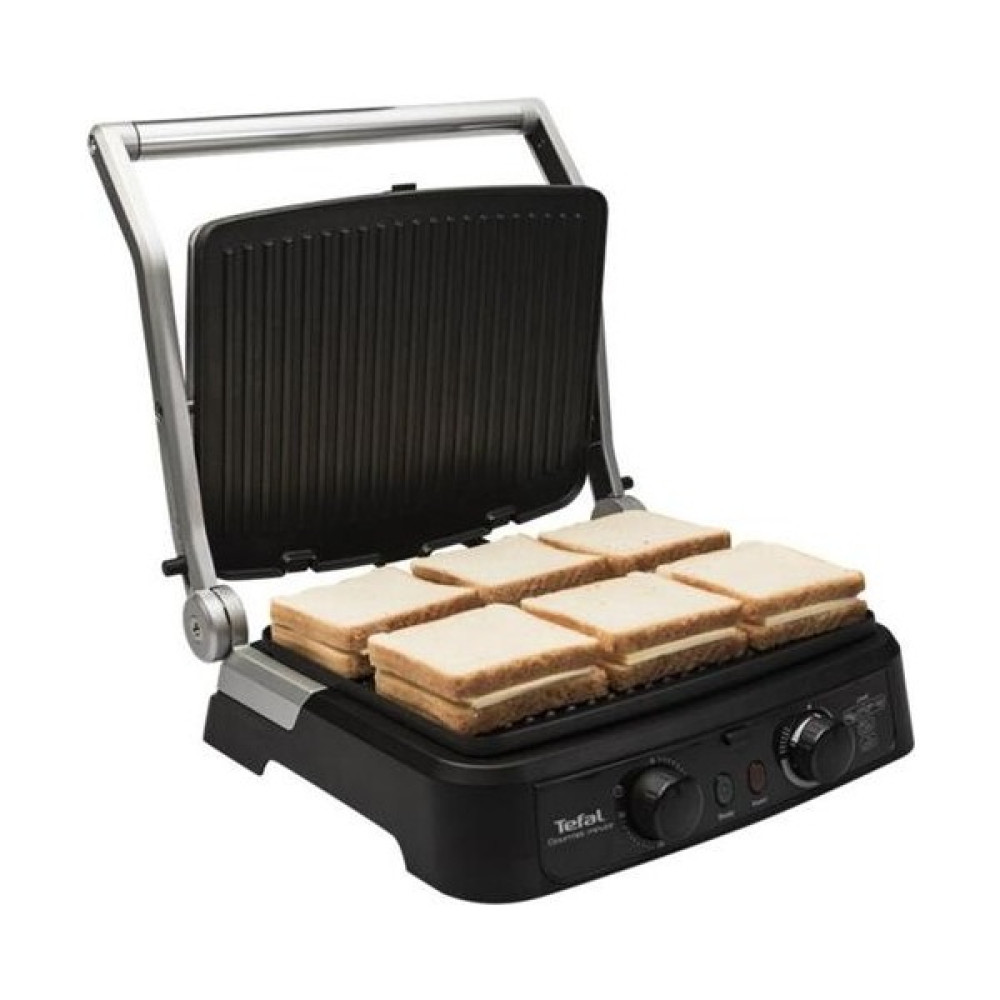 Tefal Zaman Ayarlı 6 Dilim Kapasiteli Döküm Plaka 5 Isı Kademeli 2000 W Tost Makinesi, Inox - Gri Tost Makineleri Fiyatı