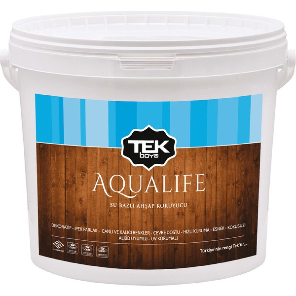 Tek Boya Aqualine (Aqualife) Su Bazlı Ahşap Koruyucu Kokusuz 2,5 Litre - Renksiz İç Cephe Duvar Boyası Fiyatı