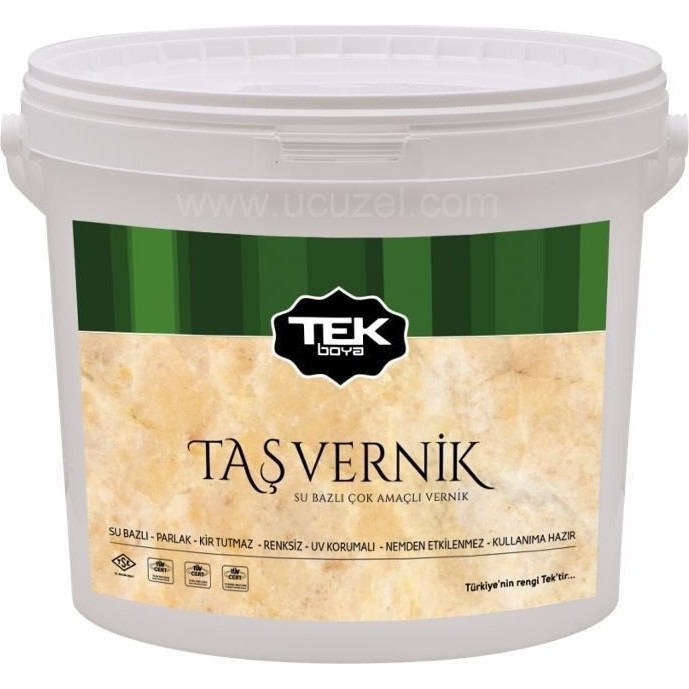Tek Boya Su Bazlı Çok Amaçlı Taş Vernik Renksiz 0,75 Litre Parlak ve Kir Tutmaz Özellikte Diğer Fiyatı
