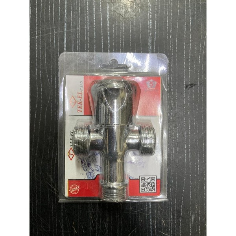 Tek-El Armature Çift Çıkışlı Çamaşır Makinası Musluğu - Krom Ara Musluk Fiyatı