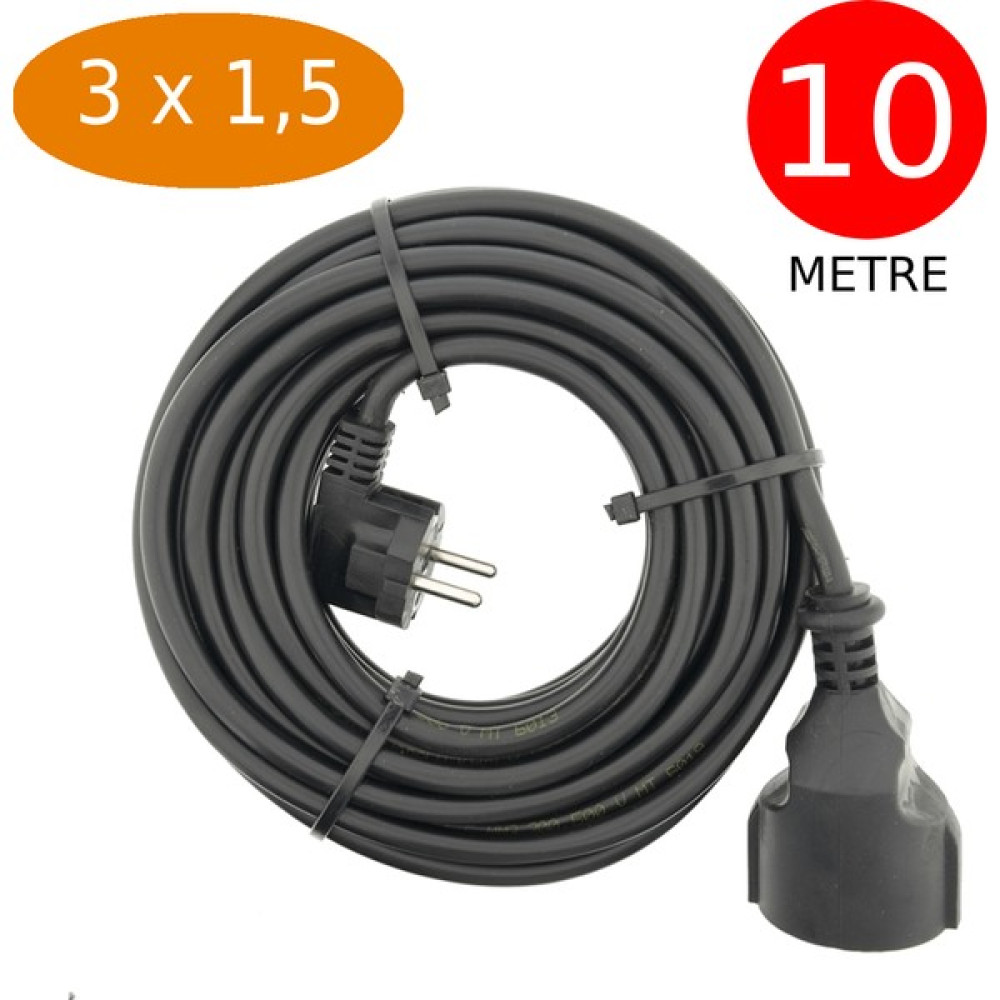 Tek-İş 10 Metre Uzatma Kablosu 3 x 1,5 mm Ttr Bakır Kablo Erkek Fiş Dişi Fiş Baskılı Seyyar Ara Kablo Prizler Fiyatı