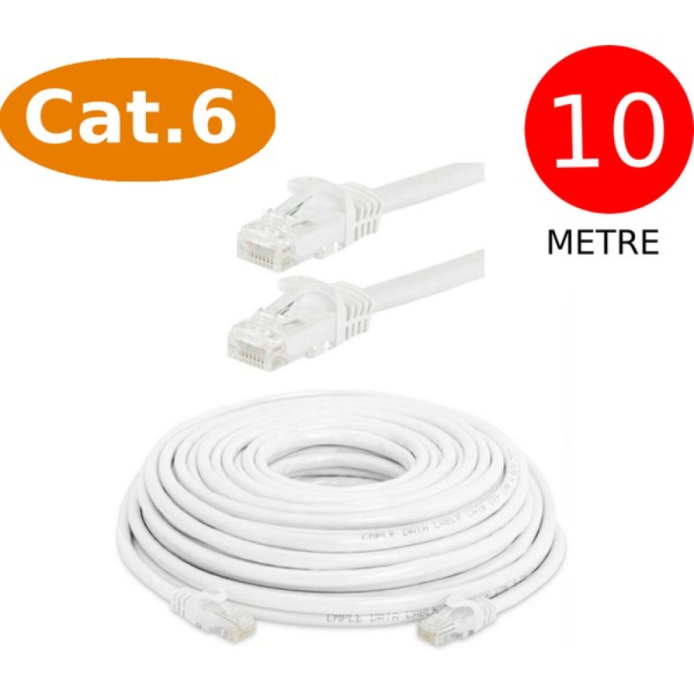 Tek-İş Cat6 Network Internet Ethernet Bilgisayar Kablosu RJ45 - RJ45 10 Metre Patch Kablo Ağ / Network Kablosu Fiyatı