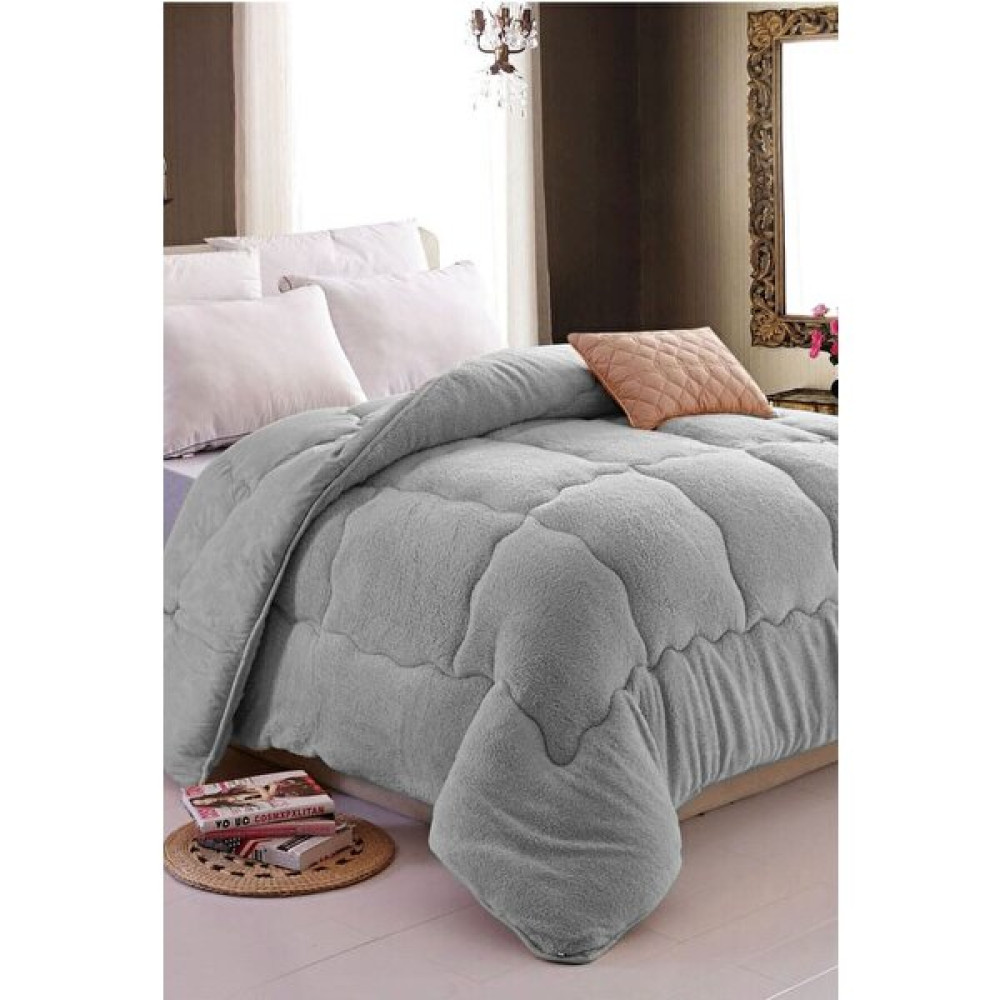 Tek Kişilik 63 Tel Lüx Çift Taraflı Welsoft Pamuk Silikon Yorgan 155X215 - Gri - 155 x 215 cm Yorgan Fiyatı
