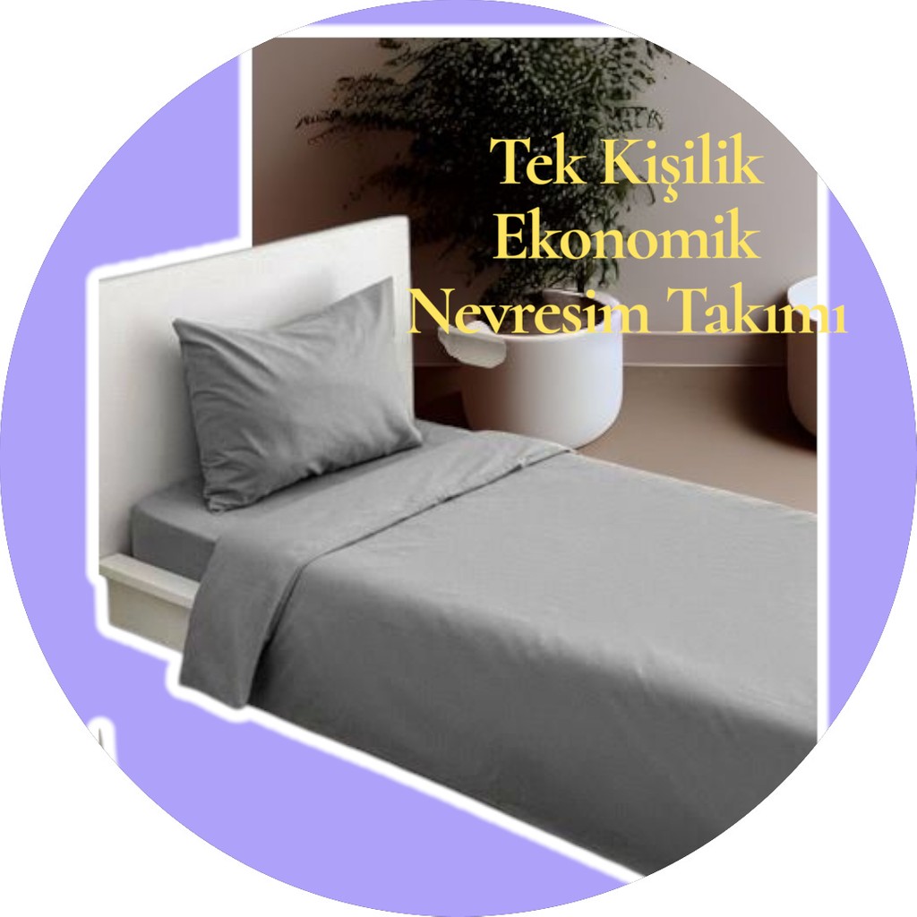Tek Kişilik Ekonomik Nevresim Takımı - Antrasit - Gri - 160 x 200 cm Nevresim Takımı Fiyatı