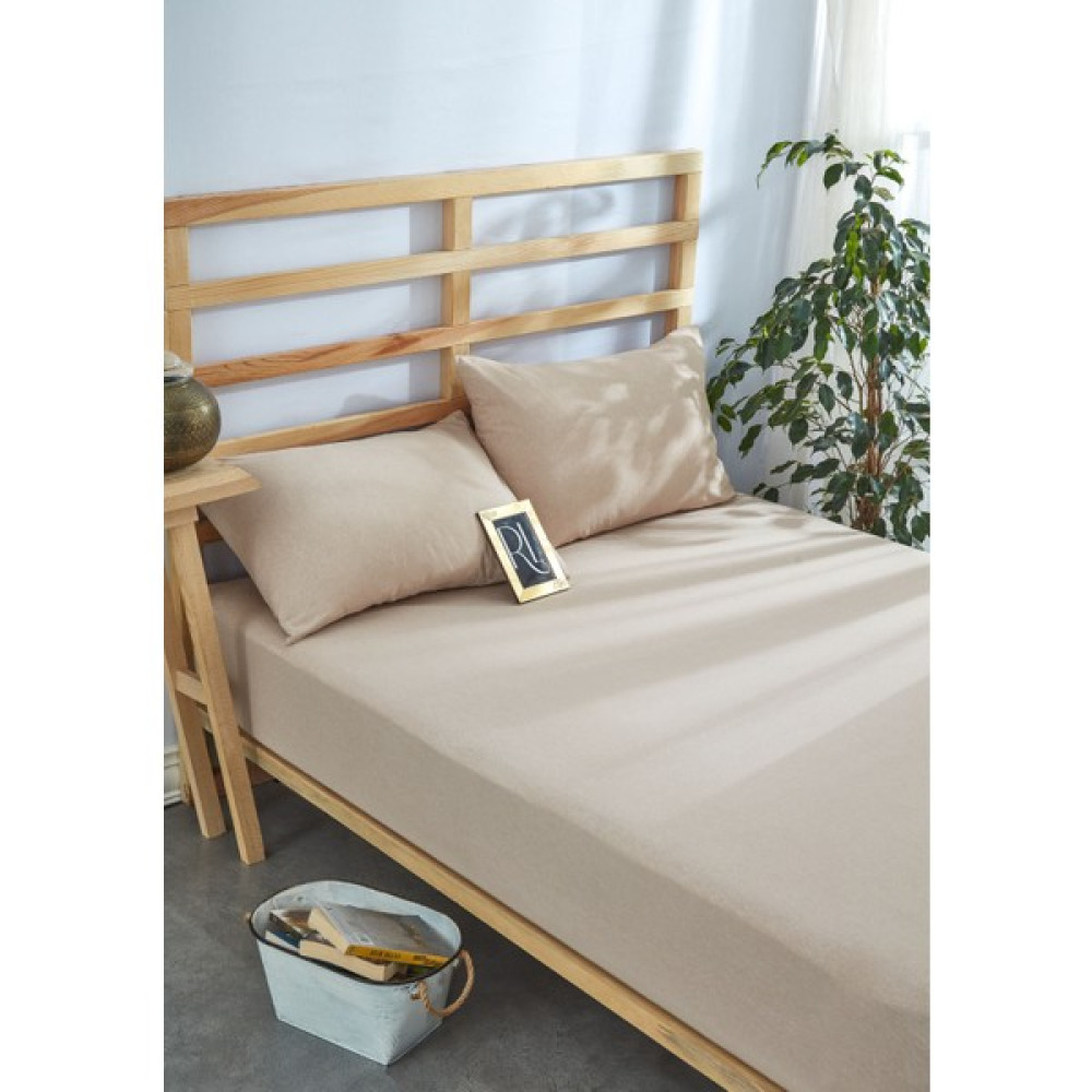 Tek Kişilik ve Çift Kişilik Çarşaf Takımları Düz Renkli Lastikli Çarşaf - 180x200 - Açık Kahverengi Çarşaf Fiyatı