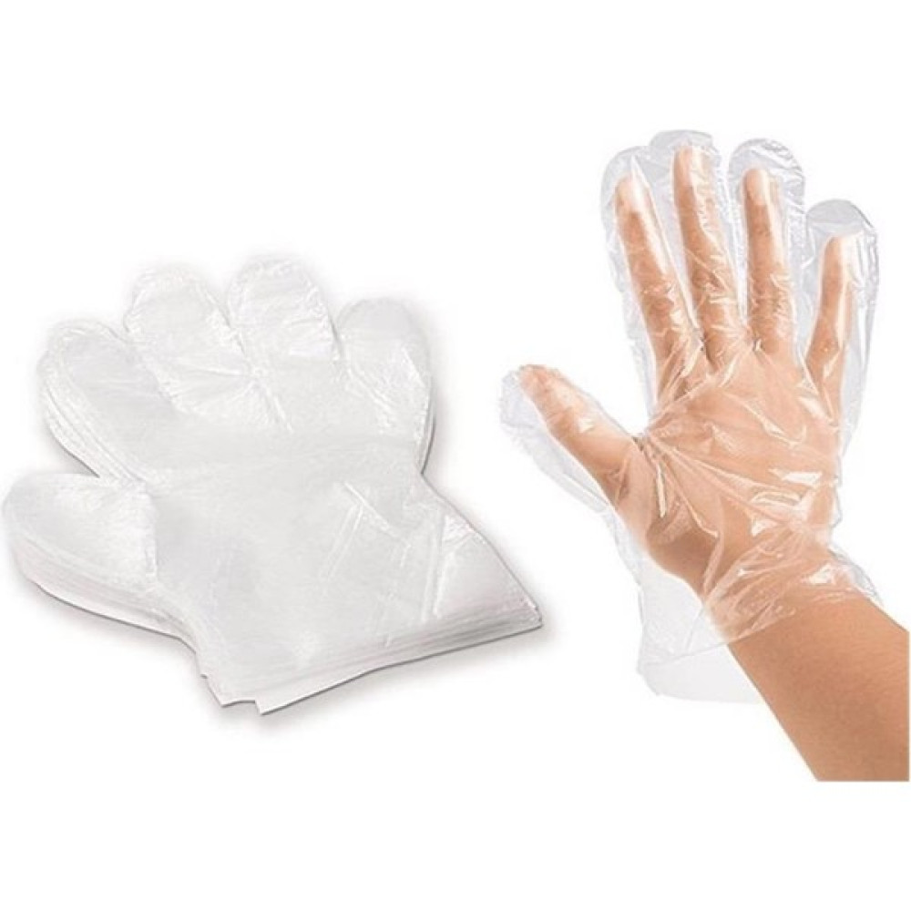 Tek Kullanımlık Pet Poşet Naylon Şeffaf Eldiven 100LÜ 1 Paket - Beyaz - L Temizlik Malzemeleri Fiyatı