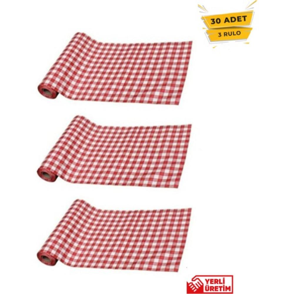 Tek Kullanımlık Sıvı Geçirmez Masa ve Aktivite Örtüsü 100X120 3 Rulo ( Rulo Içi: 10 Adet ) Kırmızı Pötükare - Beyaz - Kırmızı - 100 x 120 cm Masa Örtüsü Fiyatı
