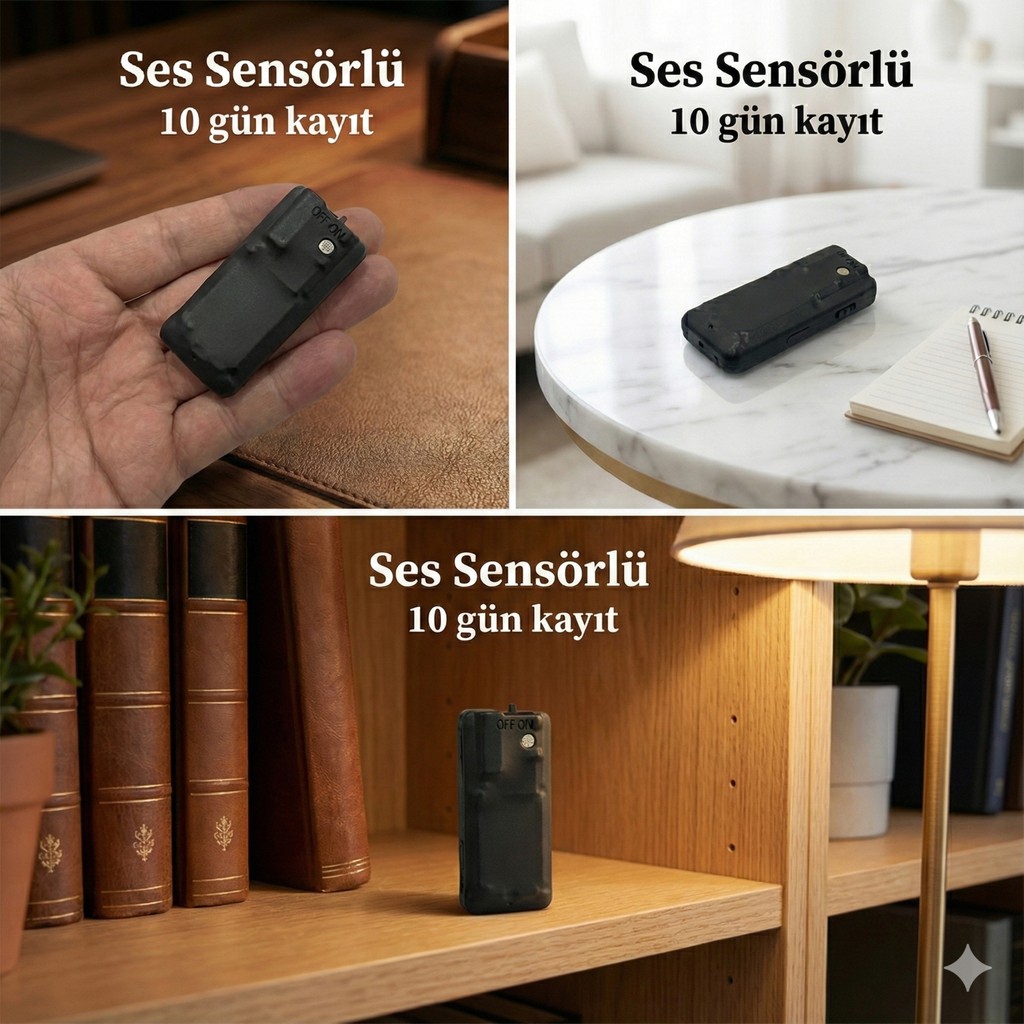 Tek şarj ile 10 Gün Gizli USB Ses Kayıt Cihazı - Siyah Ses Kayıt Cihazları Fiyatı