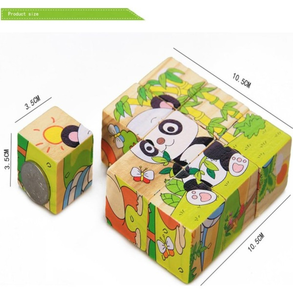 Tek Yapboz 6 Farklı Karakter 9’lu Ahşap Küp Eğitici Puzzle Eğitici Oyuncak Fiyatı