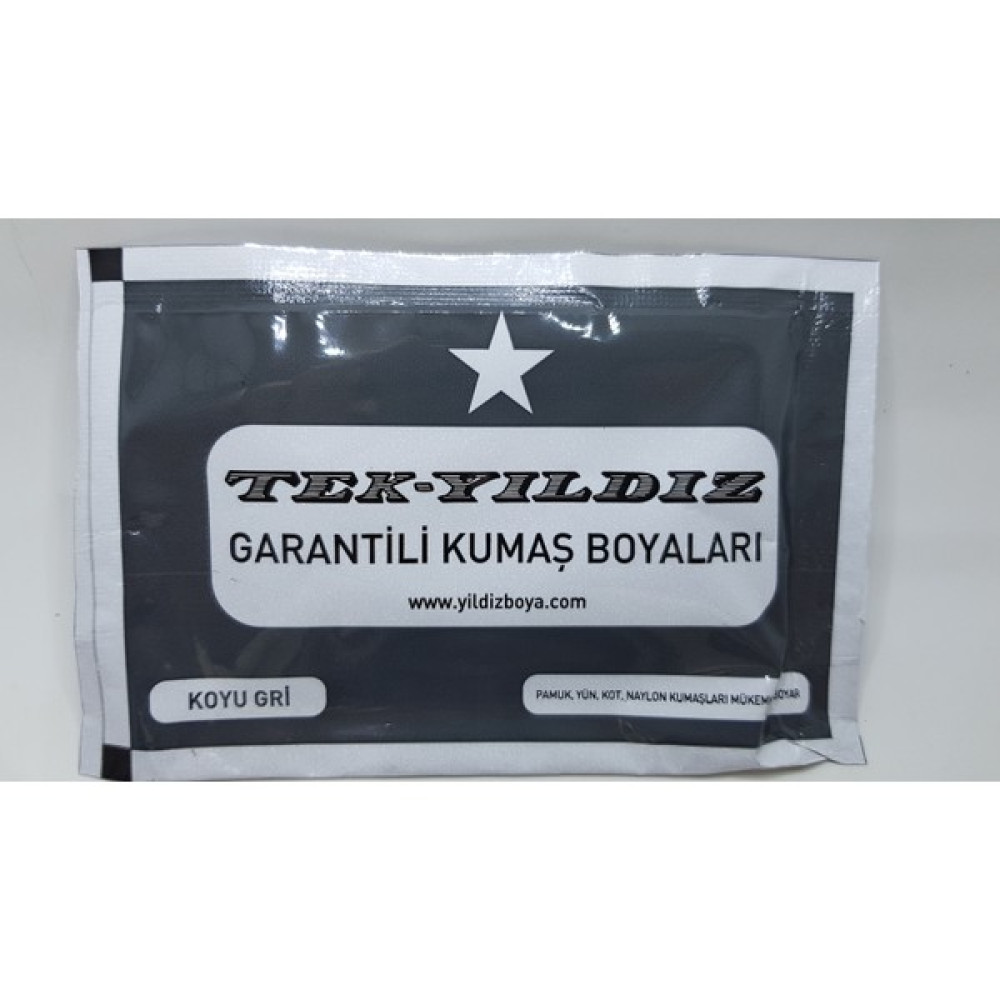 Tek - Yıldız Kumaş Boyası Koyu Gri Renk Kumaş Boyası Fiyatı