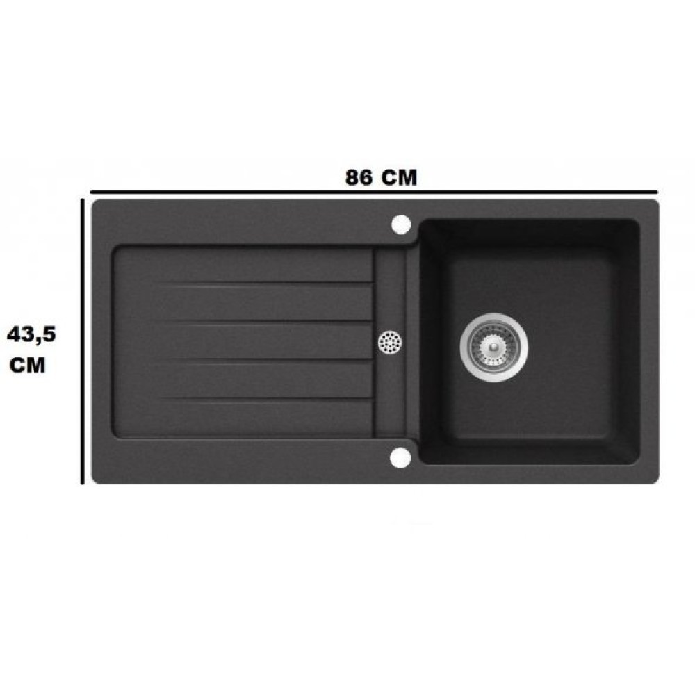 Teka Kea 45Btg Te Granıt Evye Sıyah Renk 86X43,5 Kumandalı Sıfon Eviyeler Fiyatı