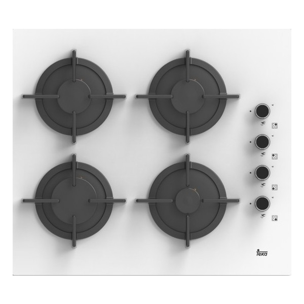 Teka - PAC 60 4G AI AL CI OCAK BEYAZ - Ankastre Kristal Cam Gazlı Ocak - Döküm Izgara - Beyaz - 60 cm - 40245106 Ocaklar Fiyatı