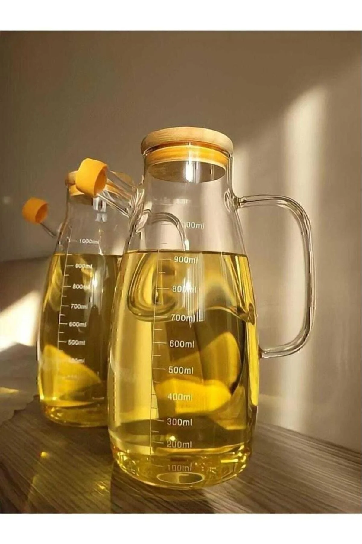 Tekbir Bambu Kapaklı 900ml Borosilikat Cam Yağlık" Mutfak Gereçleri Fiyatı