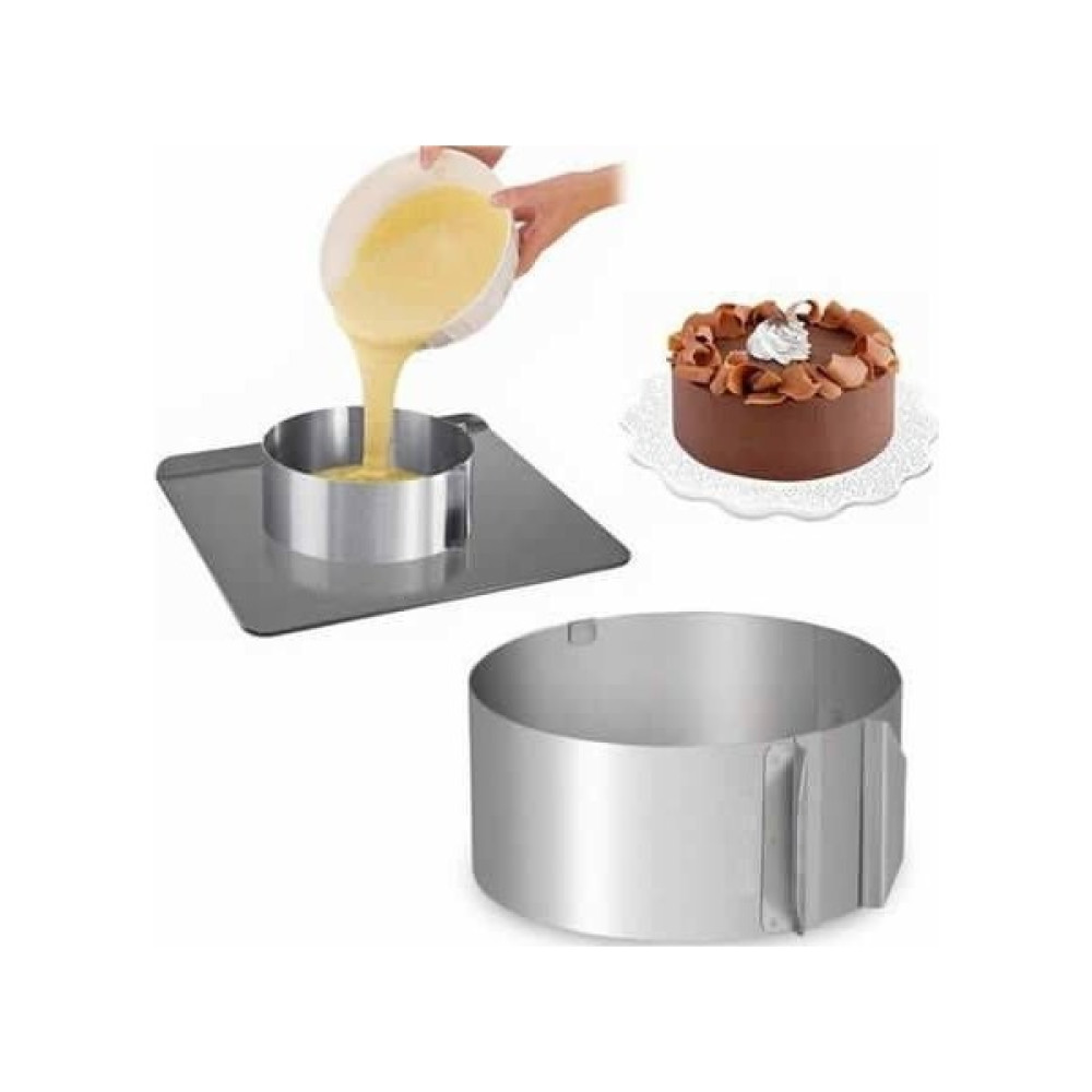 Tekçe Ayarlanabilir Yuvarlak Kelepçeli Pasta Çemberi 16/30 cm Genişlik 9 cm Yükseklik Tatlı ve Pasta Malzemeleri Fiyatı