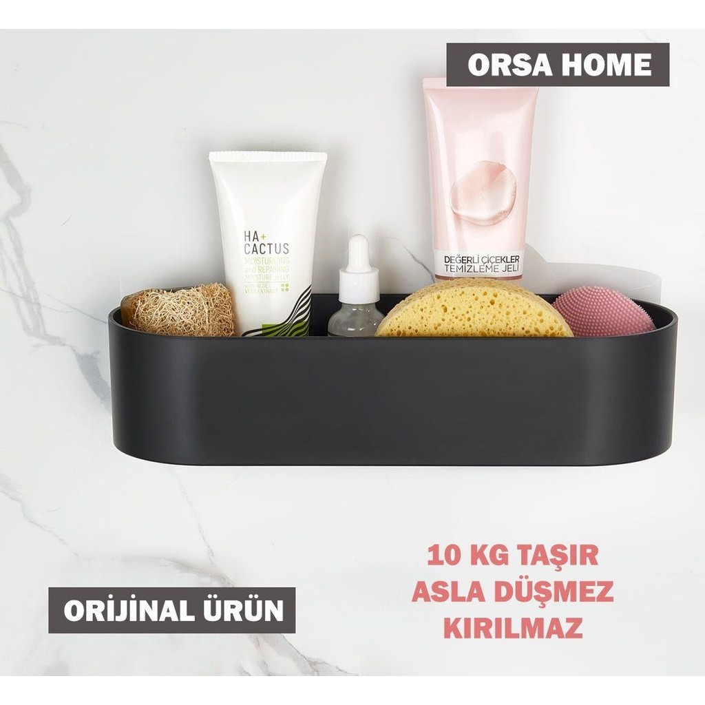 Tekli 049 Oval Tasarım Güçlü Macun Yapışkanlı Banyo Köşe Rafı, Duşakabin Düzenleyici Organizer Raf Duşakabin Fiyatı