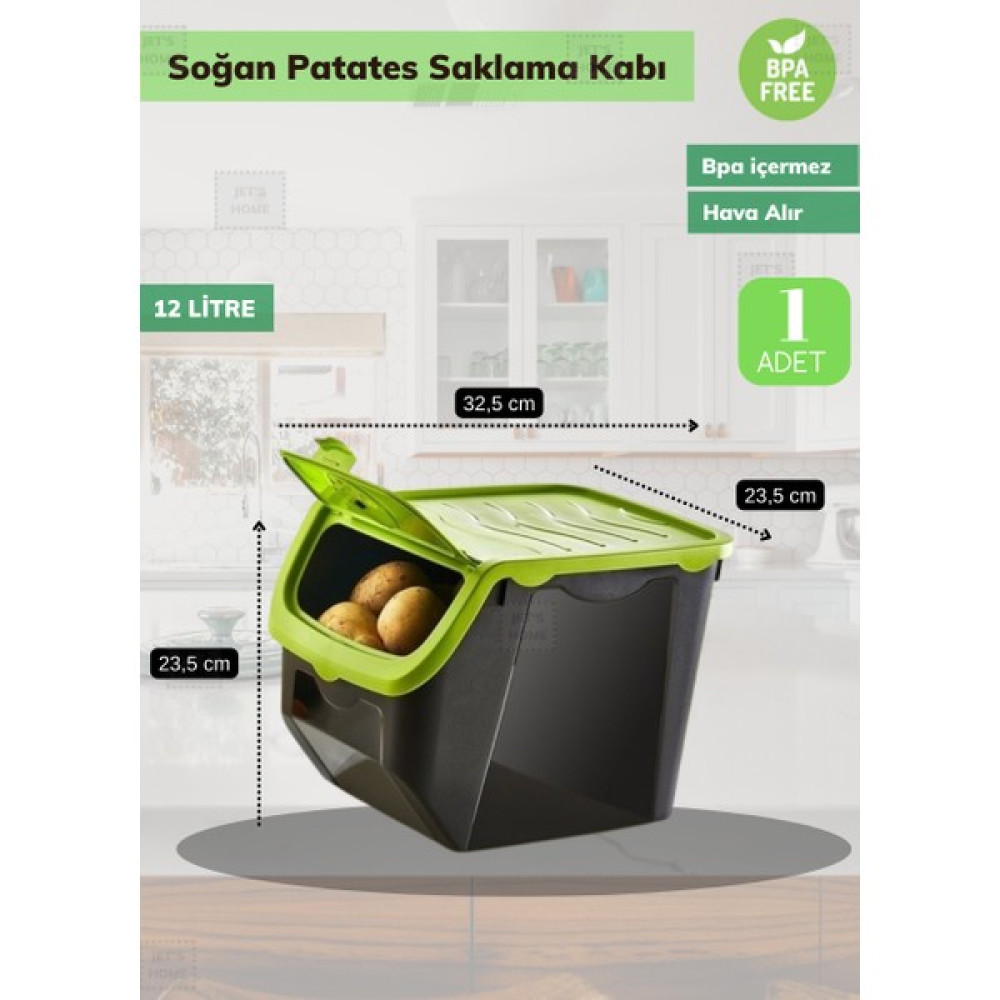 Tekli Organizer Patates Soğan Sepeti Havalandırmalı Yeşil - 1 Adet Saklama Kapları Fiyatı