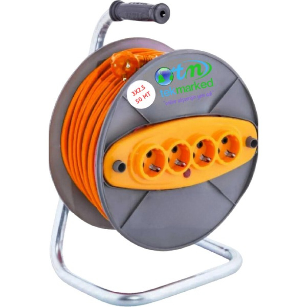 Tekmarked Makaralı Kablo 3x2.5 50 mt - Turuncu Prizler Fiyatı