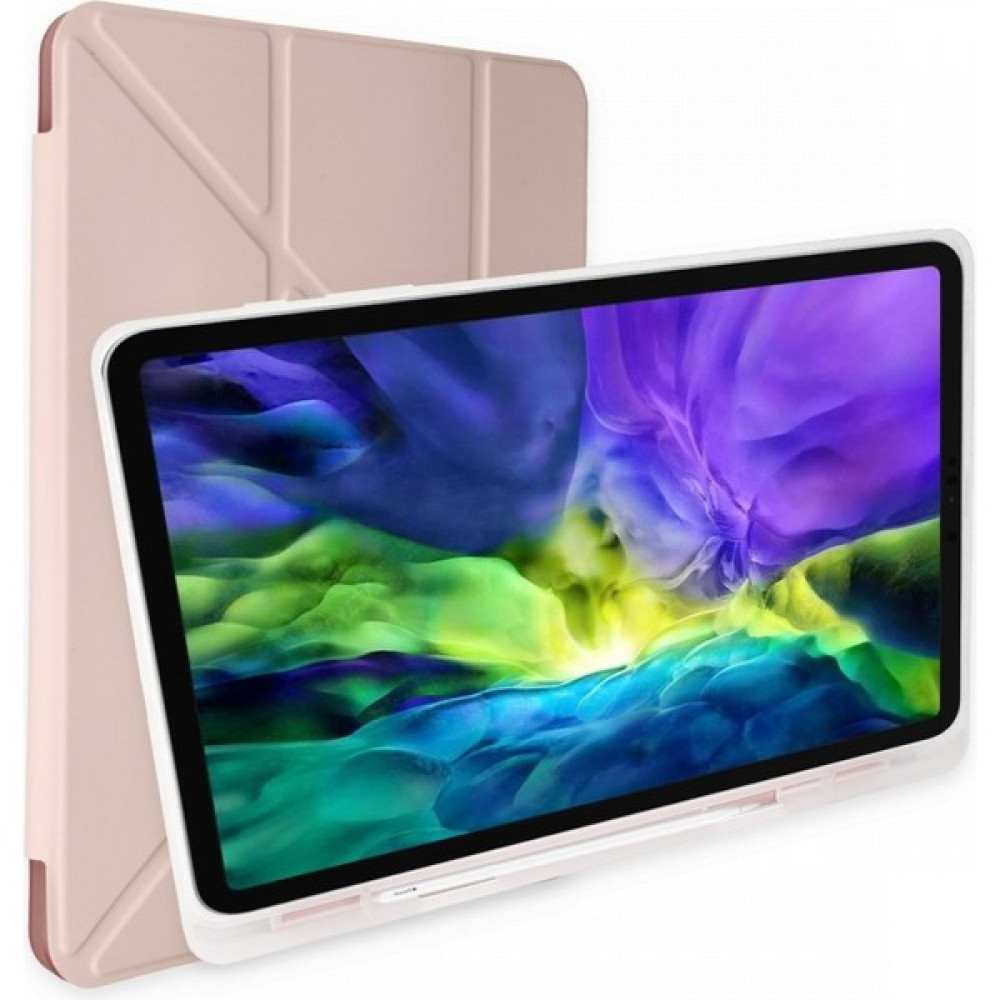 TEKNETSTORE Apple Ipad 8. ve 9. Nesil 10.2 Inç Kılıf Kalemlikli Premium Standlı Kılıf Trifolding - Pembe Tablet Kılıfı Fiyatı