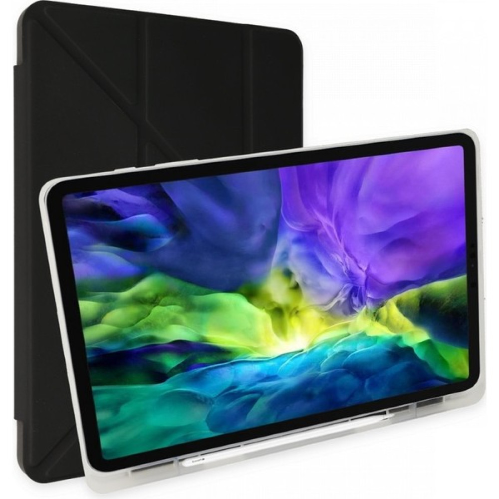 TEKNETSTORE Apple Ipad 8. ve 9. Nesil 10.2 Inç Kılıf Kalemlikli Premium Standlı Kılıf Trifolding - Siyah Tablet Kılıfı Fiyatı