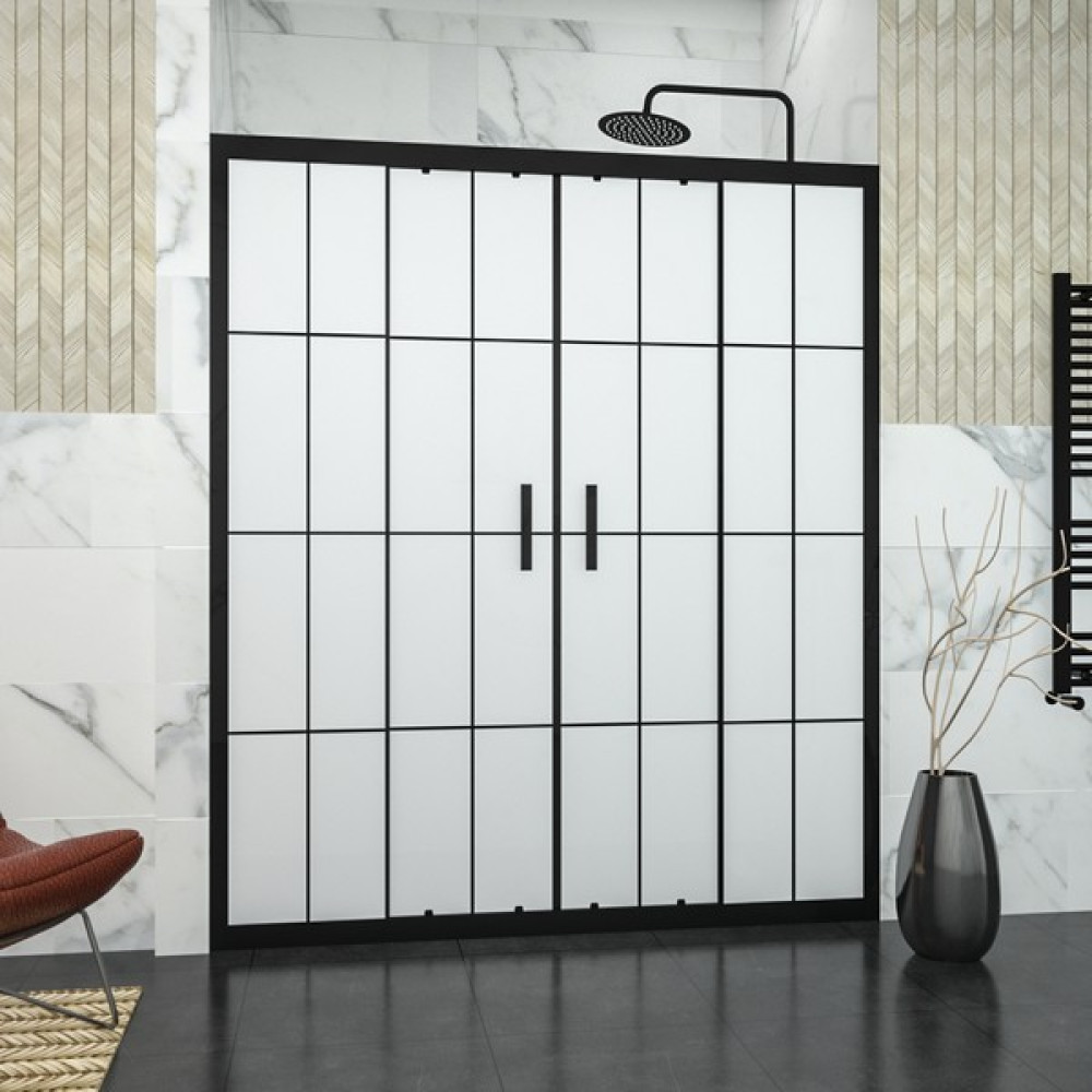 Tekno Duşakabin Black Castor 6mm Kumlamalı Karolajlı Orta Açılır 2 Sabit 2 Sürgü Iki Duvar Arası Duşakabin - 150 cm Duşakabin Fiyatı