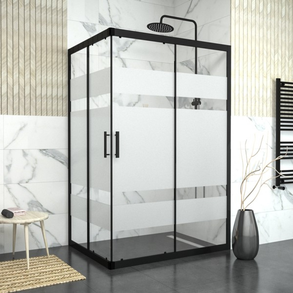 Tekno Duşakabin Black Rigel 6 mm Kumlamalı Cam Dikdörtgen Duşakabin - 80 x 120 Duşakabin Fiyatı