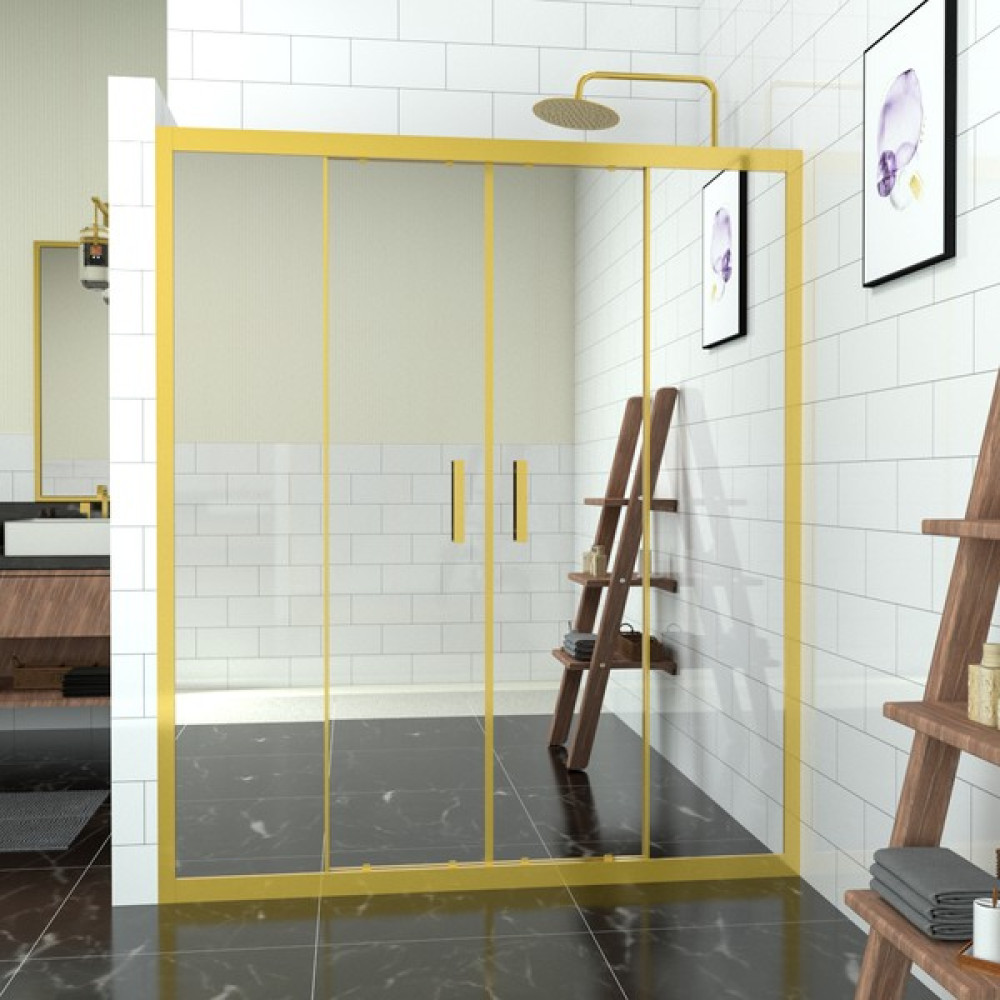 Tekno Duşakabin Gold Castor 6mm Reflekte Cam 2 Sabit 2 Sürgü Iki Duvar Arası Duşakabin - 154 cm Duşakabin Fiyatı