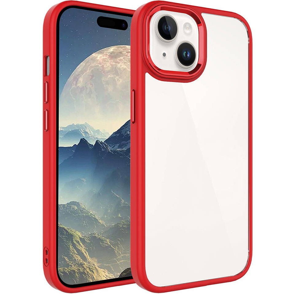 Tekno Grup Apple iPhone 15 Plus Uyumlu Krom Kapak-Kırmızı - Kırmızı Cep Telefonu Kılıfı Fiyatı