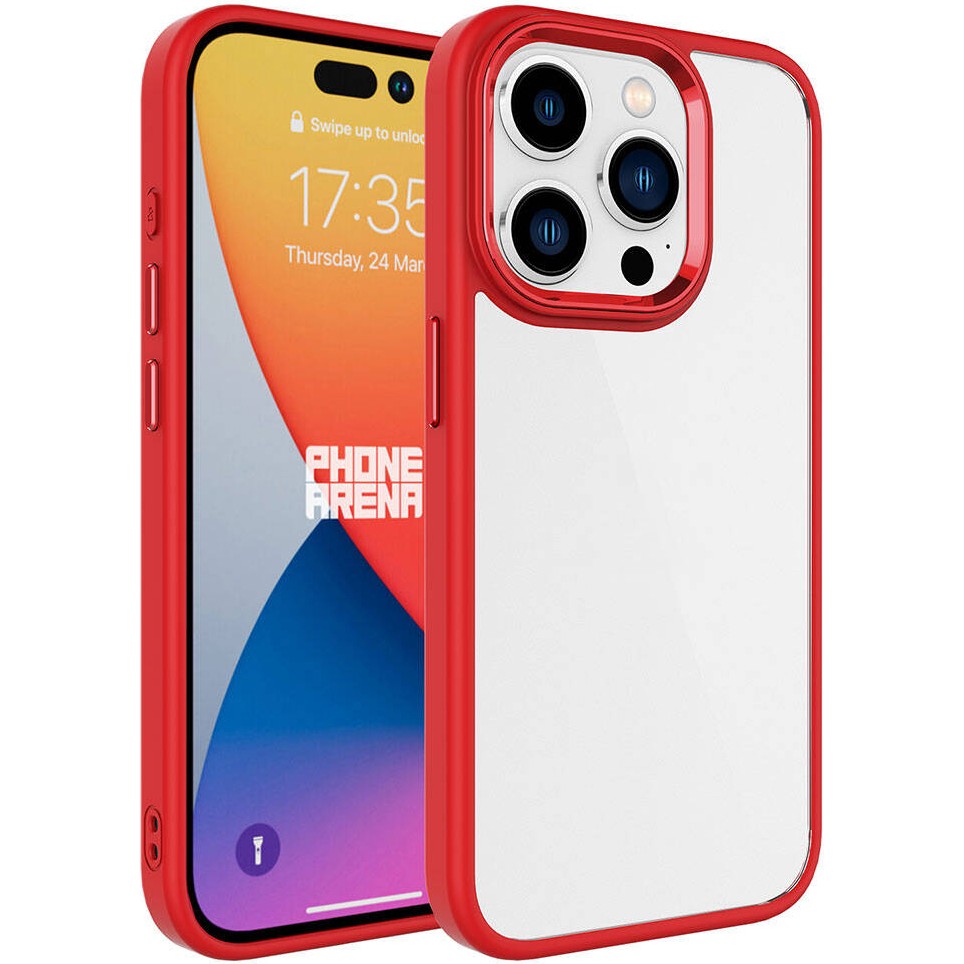 Tekno Grup Apple iPhone 15 Pro Uyumlu Krom Kapak-Kırmızı - Kırmızı Cep Telefonu Kılıfı Fiyatı