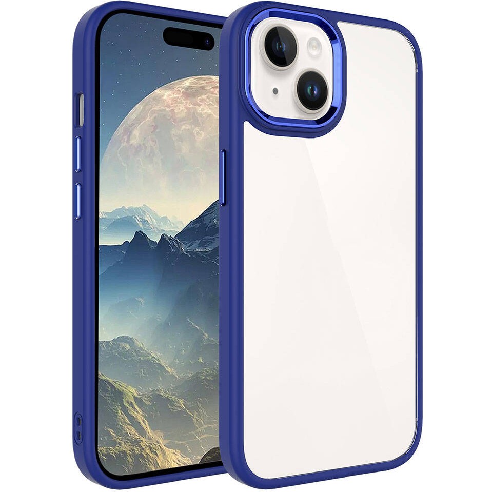 Tekno Grup Apple iPhone 15 Uyumlu Krom Kapak-Lacivert - Lacivert Cep Telefonu Kılıfı Fiyatı