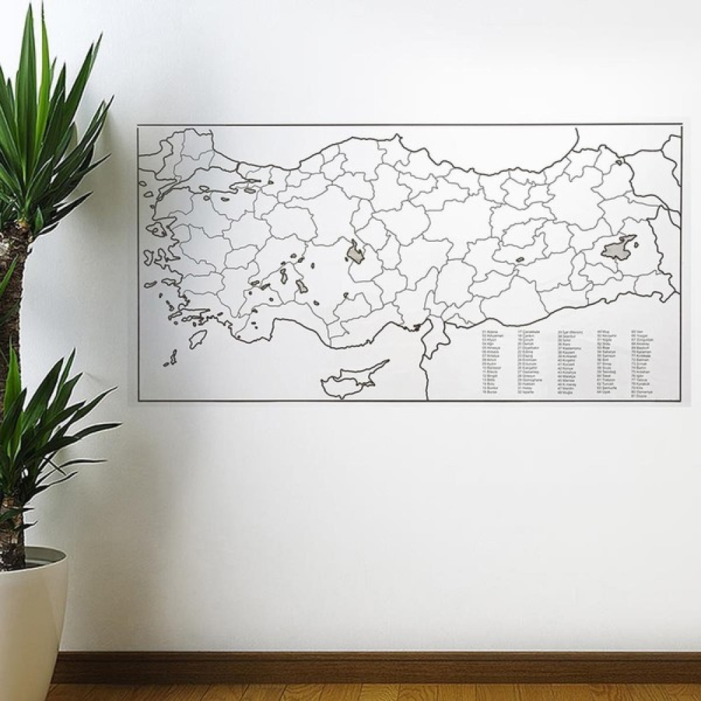 Tekno İstanbul Yazılabilir Türkiye Haritası Manyetik Duvar Stickerı 110 x 56 cm Harita & Küre Fiyatı
