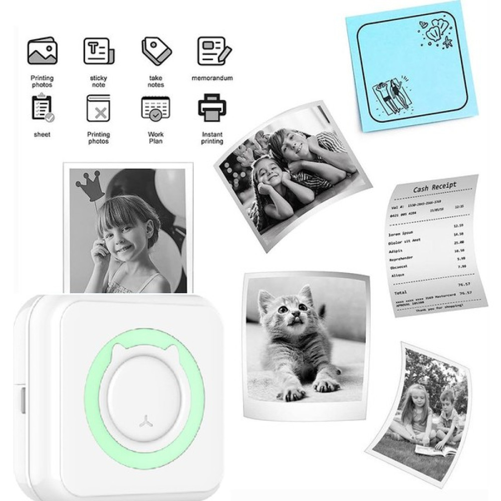 Tekno Mağazam Taşınabilir Portatif Mini Cep Yazıcı Bluetooth Bağlantılı Telefon Bilgisayar ve Tablet Uyumlu Yazıcılar Fiyatı