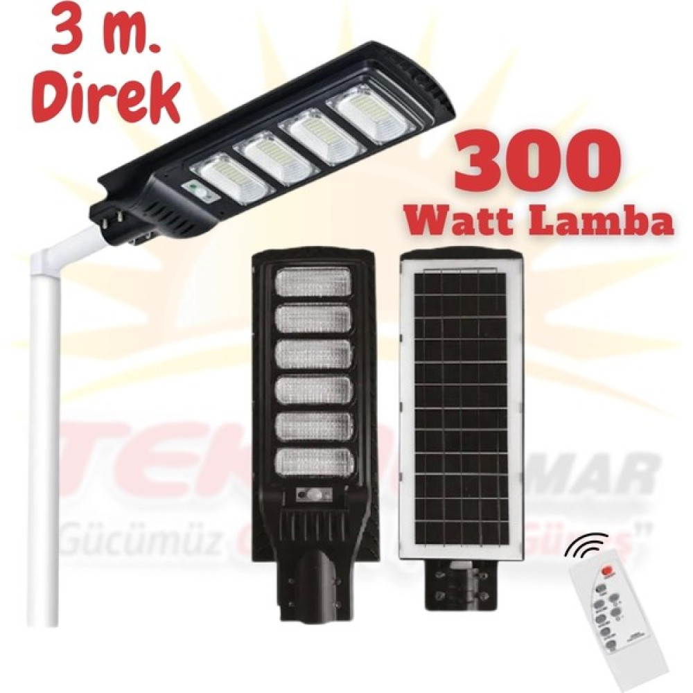 Tekno Solen 300W Güneş Enerjili Sokak Bahçe Aydınlatma Lambası - Direkli Dış Mekan & Bahçe Oyuncakları Fiyatı
