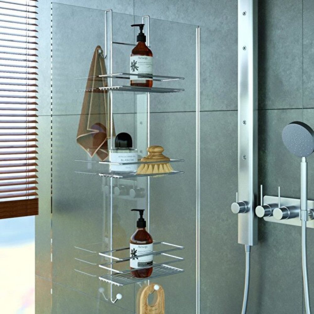 Tekno-tel 3 Katlı Duşakabin Banyo Rafı Krom Lm066 Banyo Rafı Fiyatı