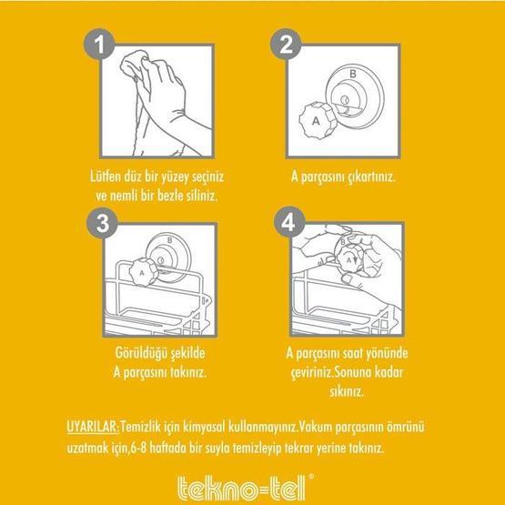 Tekno-Tel DM256 Vakumlu İki Katlı Banyo Rafı Banyo Rafı Fiyatı