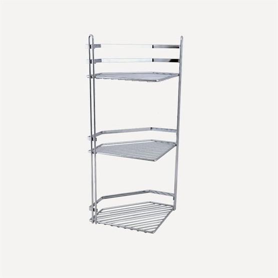 Tekno-Tel ES076 Üç Katlı Banyo Köşe Rafı