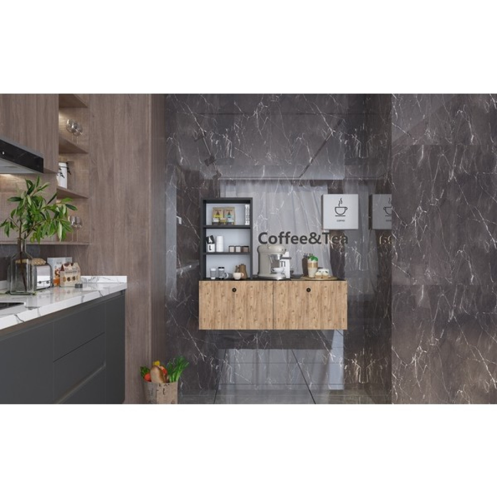 Tekno Trust 105 cm Kahve Köşesi Kapaklı -Raflı Çok Amaçlı Mutfak Dolabı Modern 110 cm 40 cm Modern Enine Kahve - Kahverengi - 0 Gardrop & Dolap Fiyatı