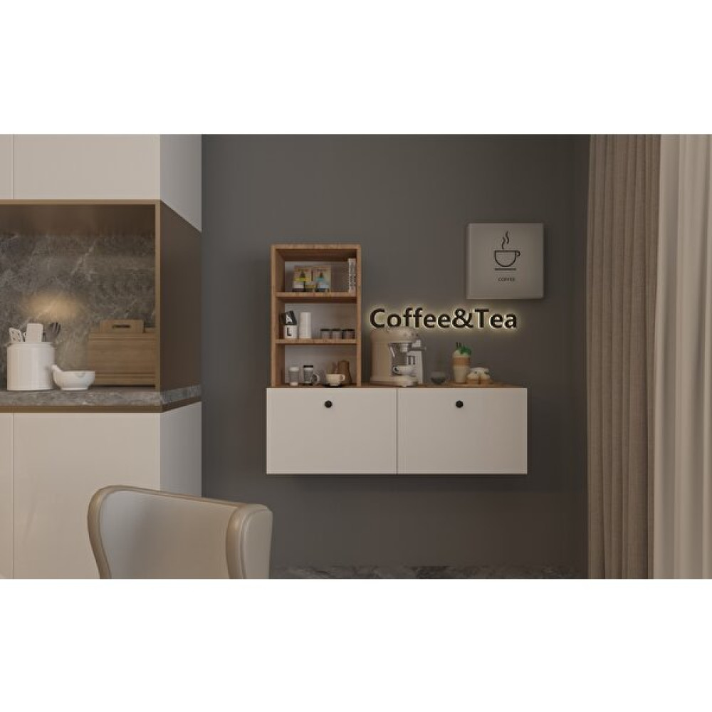 Tekno Trust 110 cm Kahve Köşesi Kapaklı -Raflı Çok Amaçlı Mutfak Dolabı Beyaz 105 cm Suntalam Enine 40 cm Mode - 0 Gardrop & Dolap Fiyatı