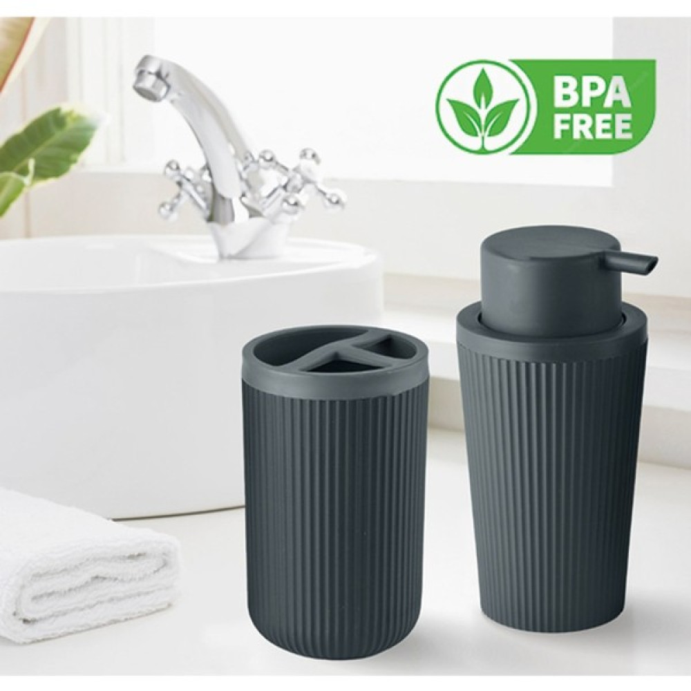 Tekno Trust 2 Parça 2 Parça Banyo Seti Antrasit Diş Fırçalık Sıvı Sabunluk 2'li Banyo Set Gri Plastik - 0 Banyo Aksesuarları Fiyatı