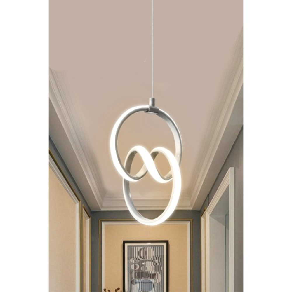 Tekno Trust 30 x 20 Modern Sarkıt Gümüş Kasa Beyaz Işık LED Avize 1 Yıl Garantili Ledli Avize Modern Gümüş LED Avize Fiyatı