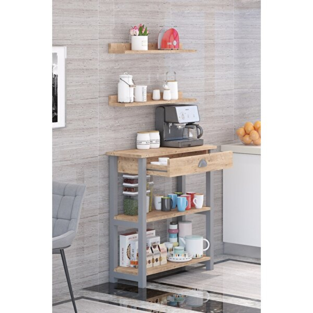Tekno Trust 32 cm Kahve Köşesi, Mutfak Bangosu, Mutfak Rafı, Düzenleyici, Çok Amaçlı Dolap - Atlantik Gri 90 cm - 0 Gardrop & Dolap Fiyatı