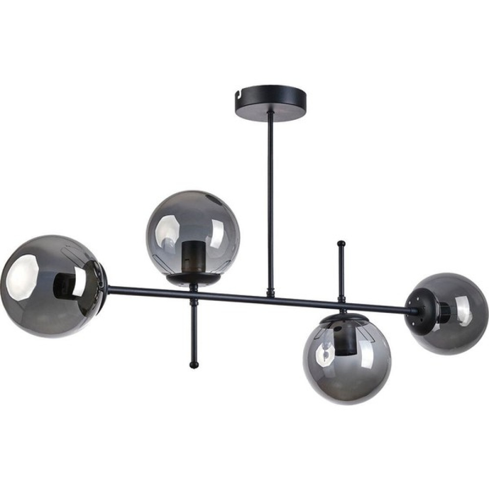 Tekno Trust 4 Feris Modern Tasarım Salon Mutfak Yatak Odası Siyah Renk Füme Camlı 4 Lü Avize 35 - 50 Modern Met Avize Fiyatı