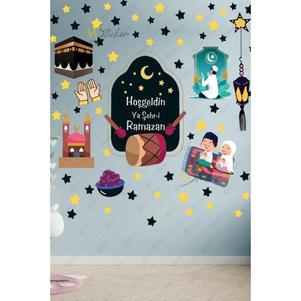 Tekno Trust 5+ Ramazan Ayı Temalı Süsleme Cam Duvar Süsleri Hoşgeldin Ramazan Sticker Seti Ramazan Süsleri Çok - 1 x 5 cm - 118 x 56 cm Duvar Stickerı Fiyatı
