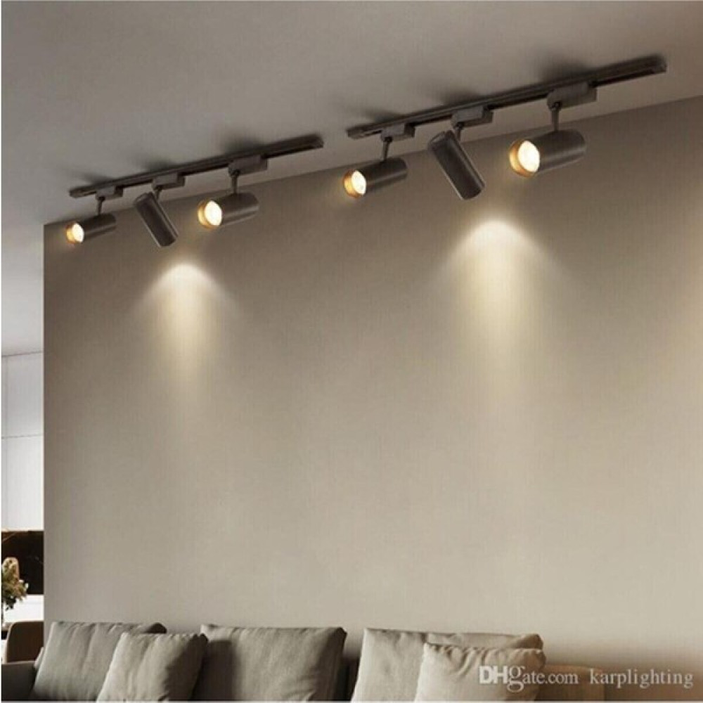 Tekno Trust 6 Siyah Kasa ve Günışığı 6 Adet 360 Derece Dönen LED Ray Spot Lamba 2 Adet 1 mt Raylı Armatür LED P Avize Fiyatı
