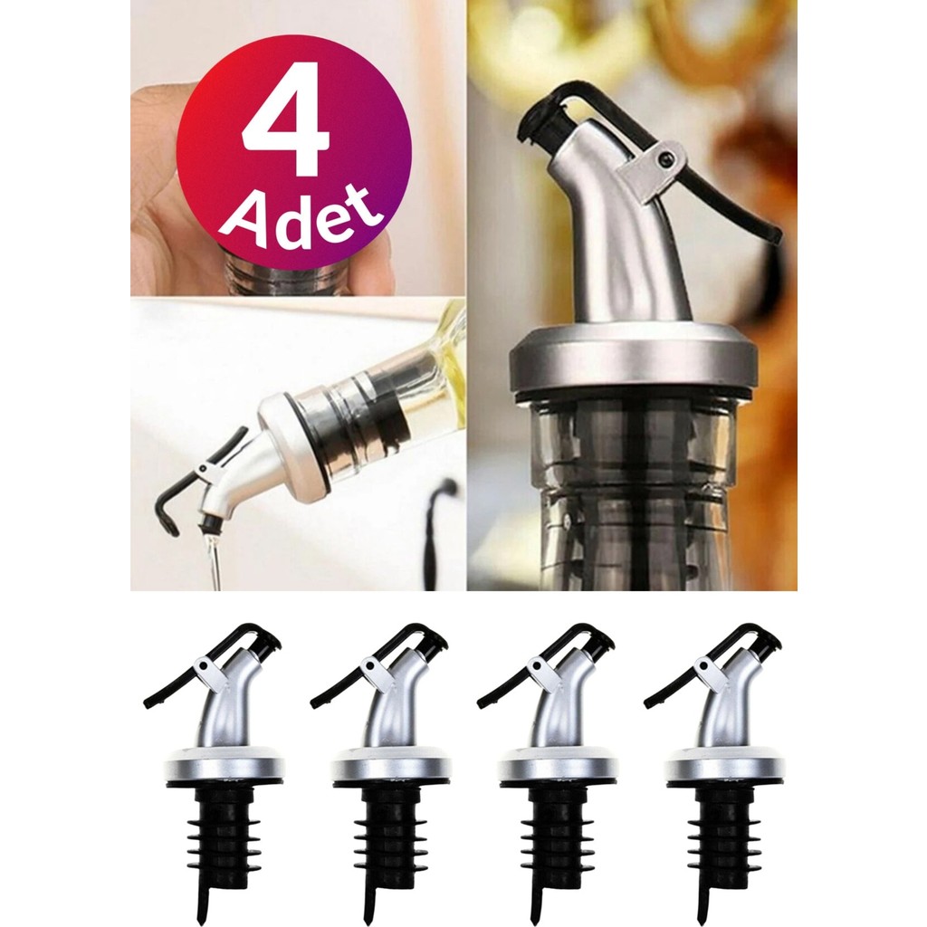 Tekno Trust 750 - 999 ml Akıtmaz Kapaklı Şişe Ucu Servis Aparatı Damlalık Yağdanlık Tıpa Tapa Akıtıcı Plastik G - Gümüş - 200 ml Diğer Fiyatı